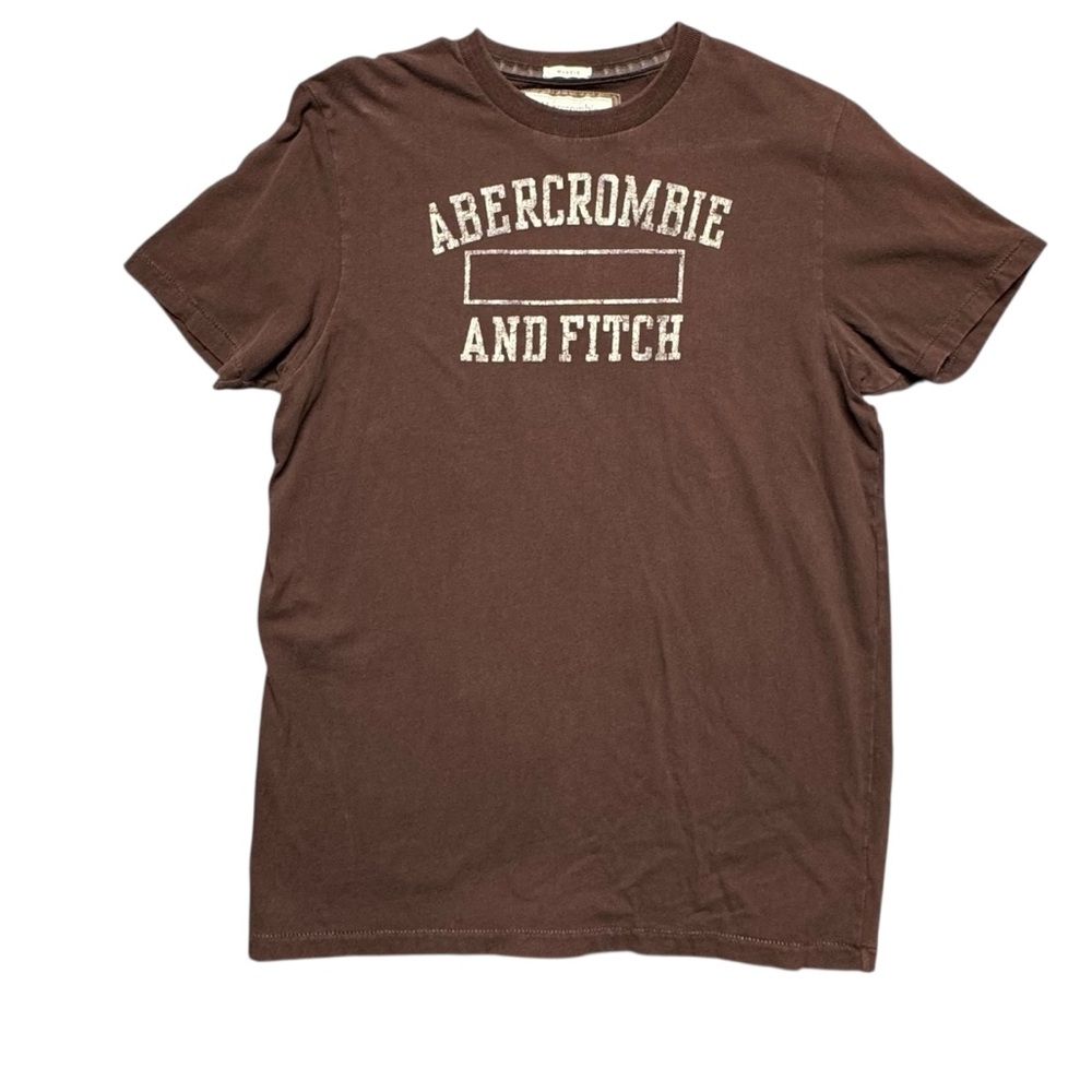 Y2K Abercrombie & Fitch Brown 23 Muscle Fit Graphic Tee Size XL Vintage Preppy
